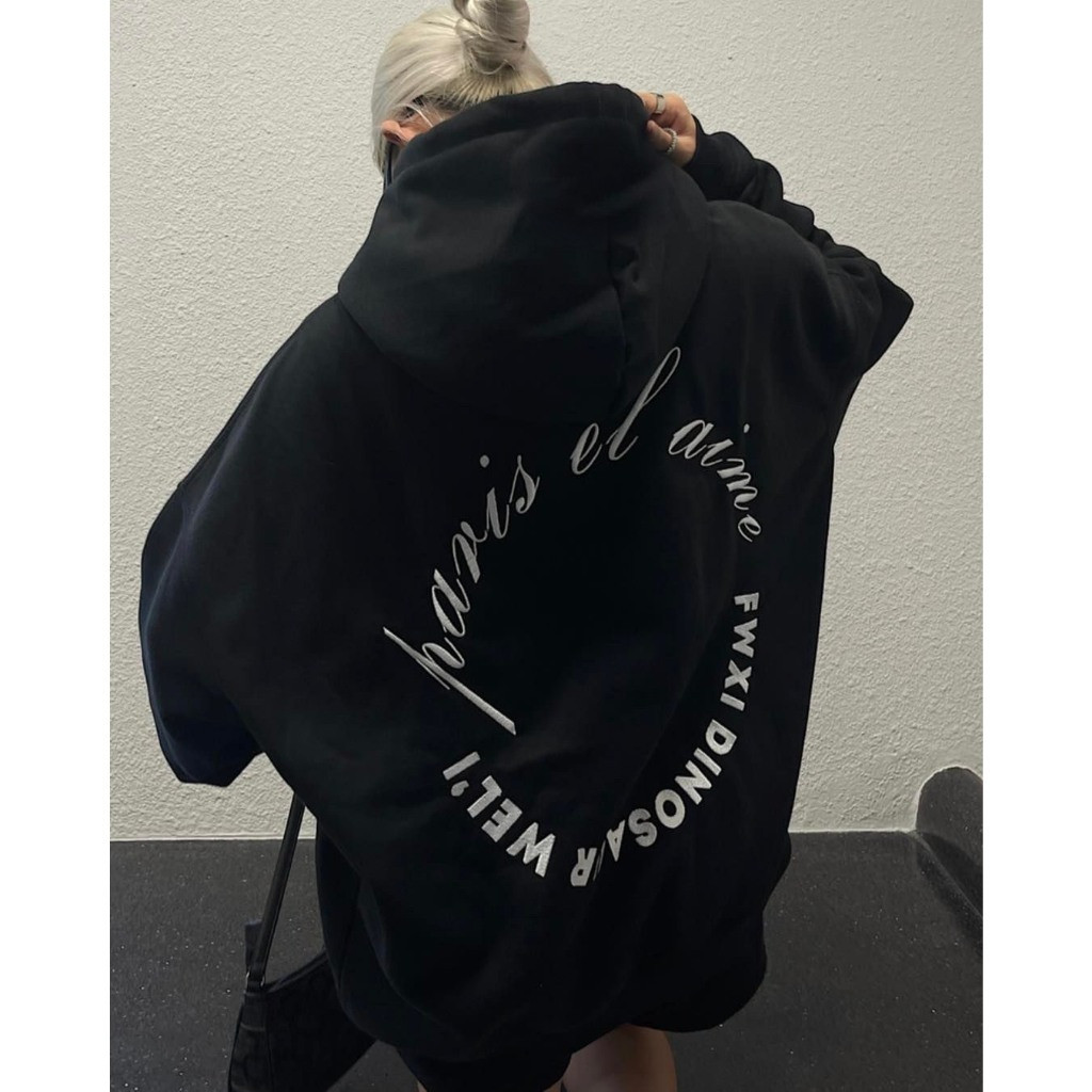 Áo hoodie fom rộng  in chữ PEARTH - PARIS nam nữ mặc đều đẹp UT