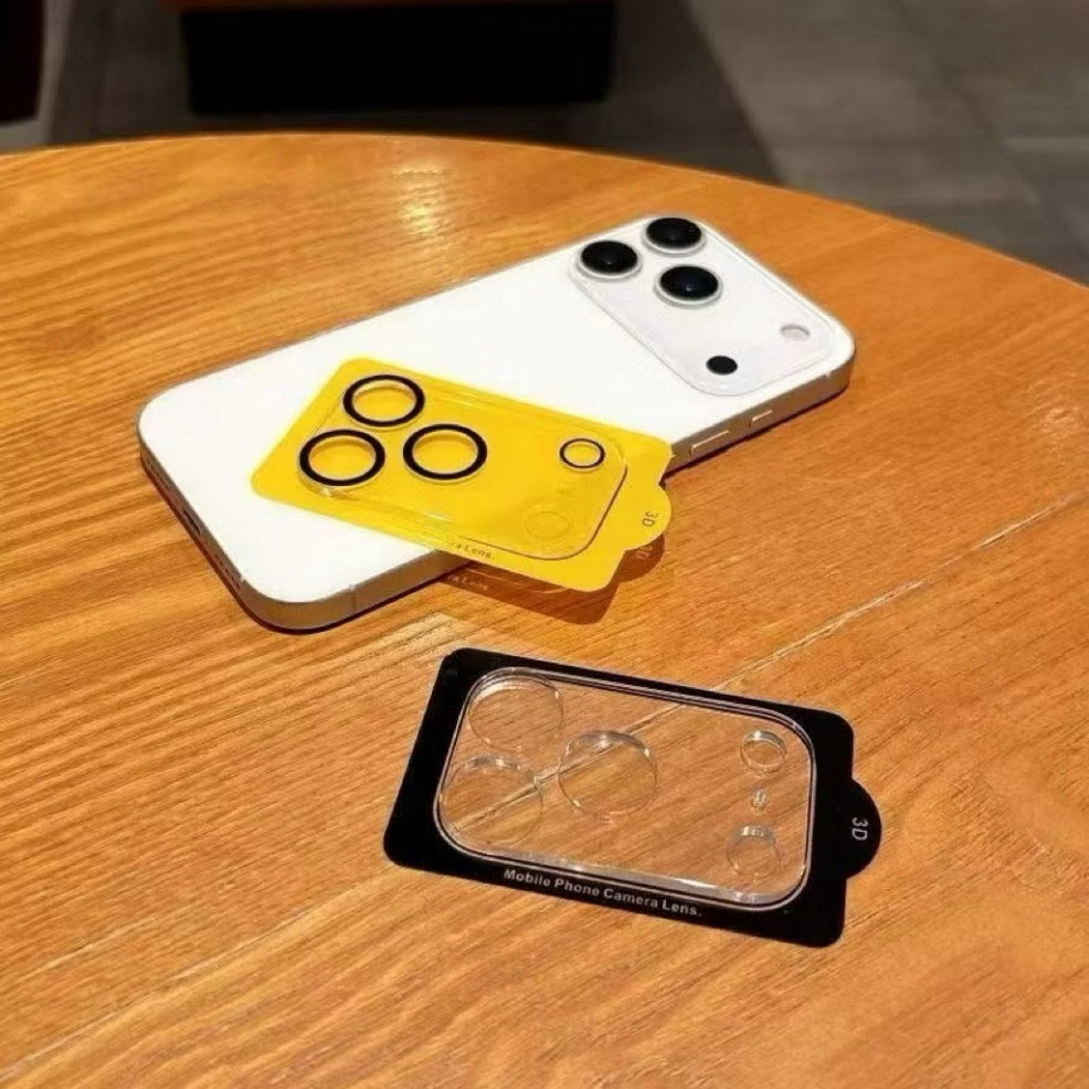 Mắt Camera 3D Full Viền – Kính Bảo Vệ Camera lPhone 17 Air 16 15 14 13 12 11 Pro max Trong Suốt/Viền