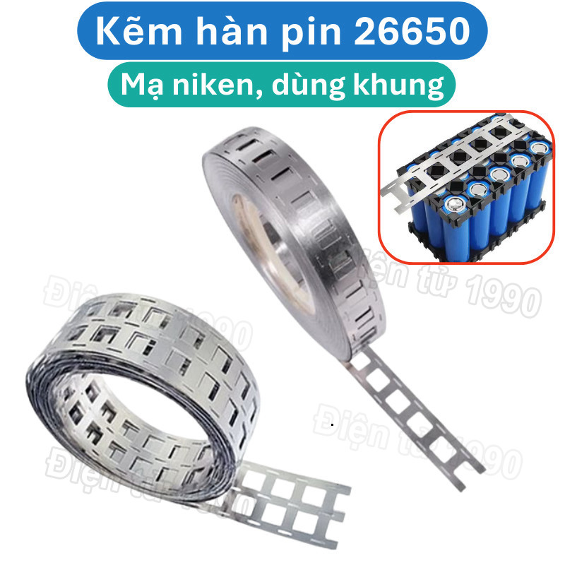 (1 mét) Kẽm hàn pin 26650 mạ niken 0.15mm dùng khung