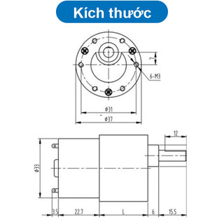 Động cơ giảm tốc JGB37-3530 12V/24V nhiều tốc độ