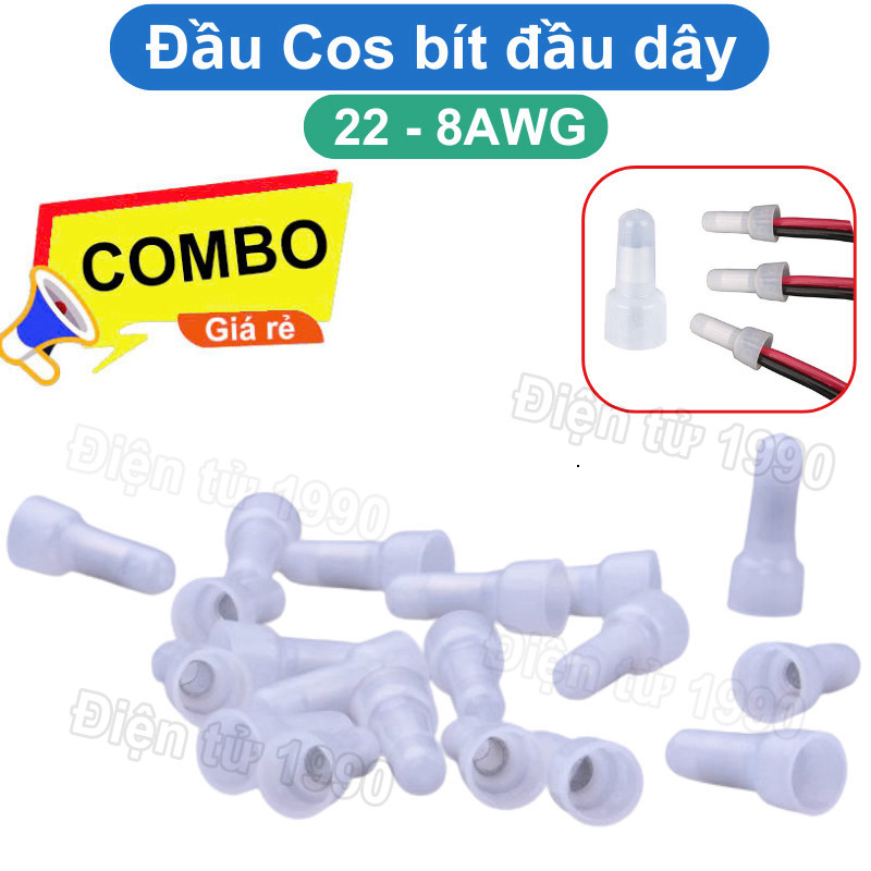 Đầu Cos bít đầu cỡ dây 22AWG - 8AWG tiện dụng