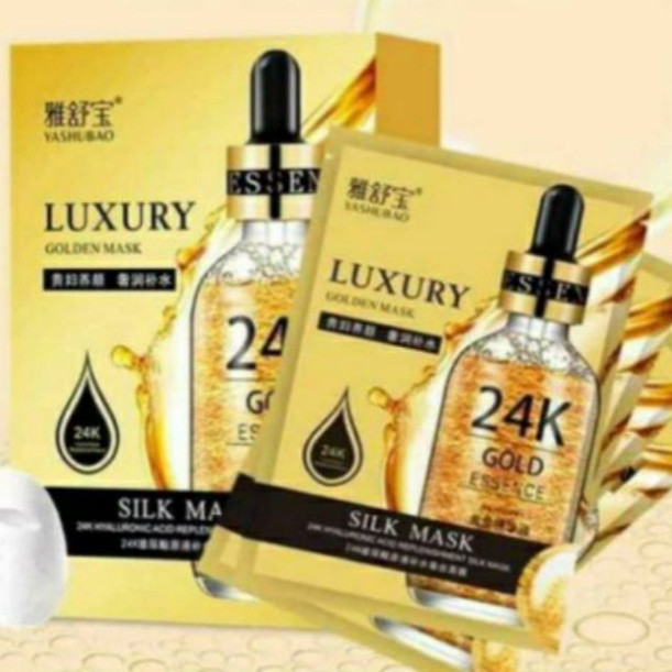 N Hộp 10 miếng mặt nạ lụa 24k Gold Essence Luxury N