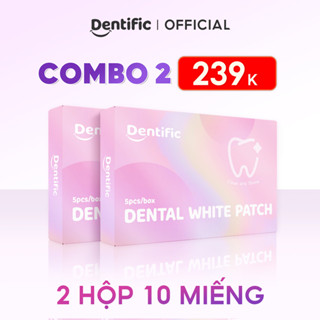  Combo 2 hộp miếng dán trắng răng Dentific hỗ trợ làm sáng răng sạch mảng bám an toàn cho men răng  5 miếng hộp  