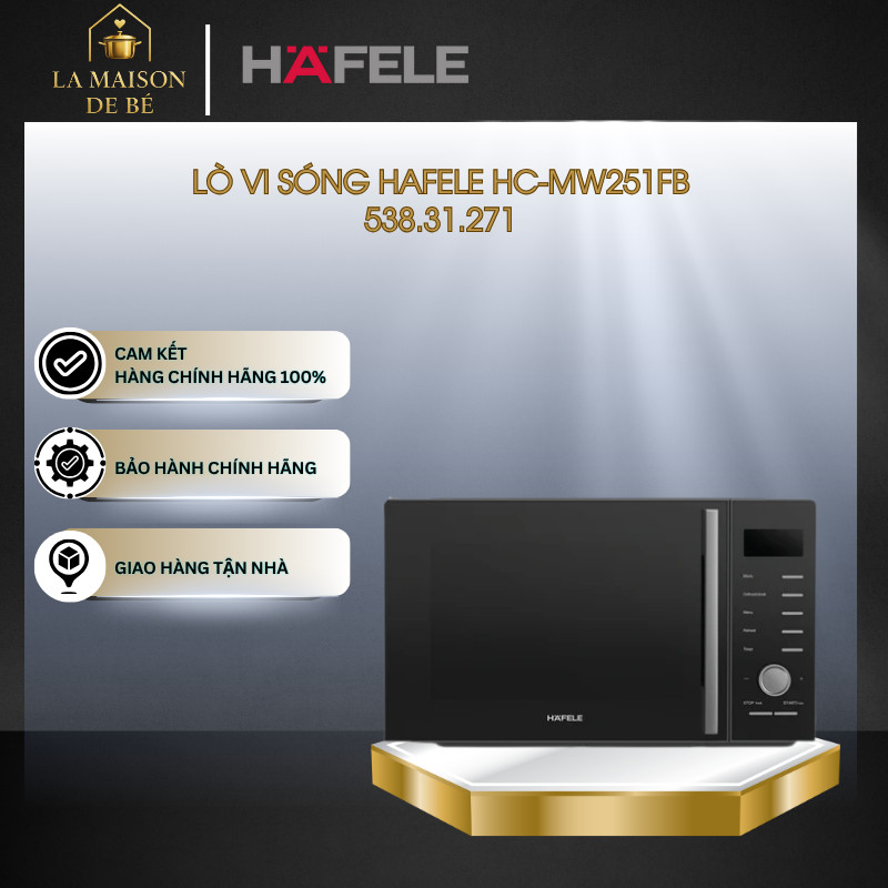 Lò Vi Sóng Độc Lập Hafele HC-MW251FB 538.31.271 – 850W. Dung Tích 25L, Tự Động Tắt Khi Mở Cửa – LMS