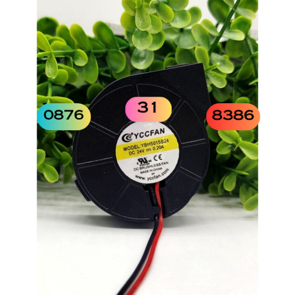 YBH5015B24 24V 0,20A 4.8W Súng khí nóng 5015 Máy tạo độ ẩm Quạt Turbo không có tai