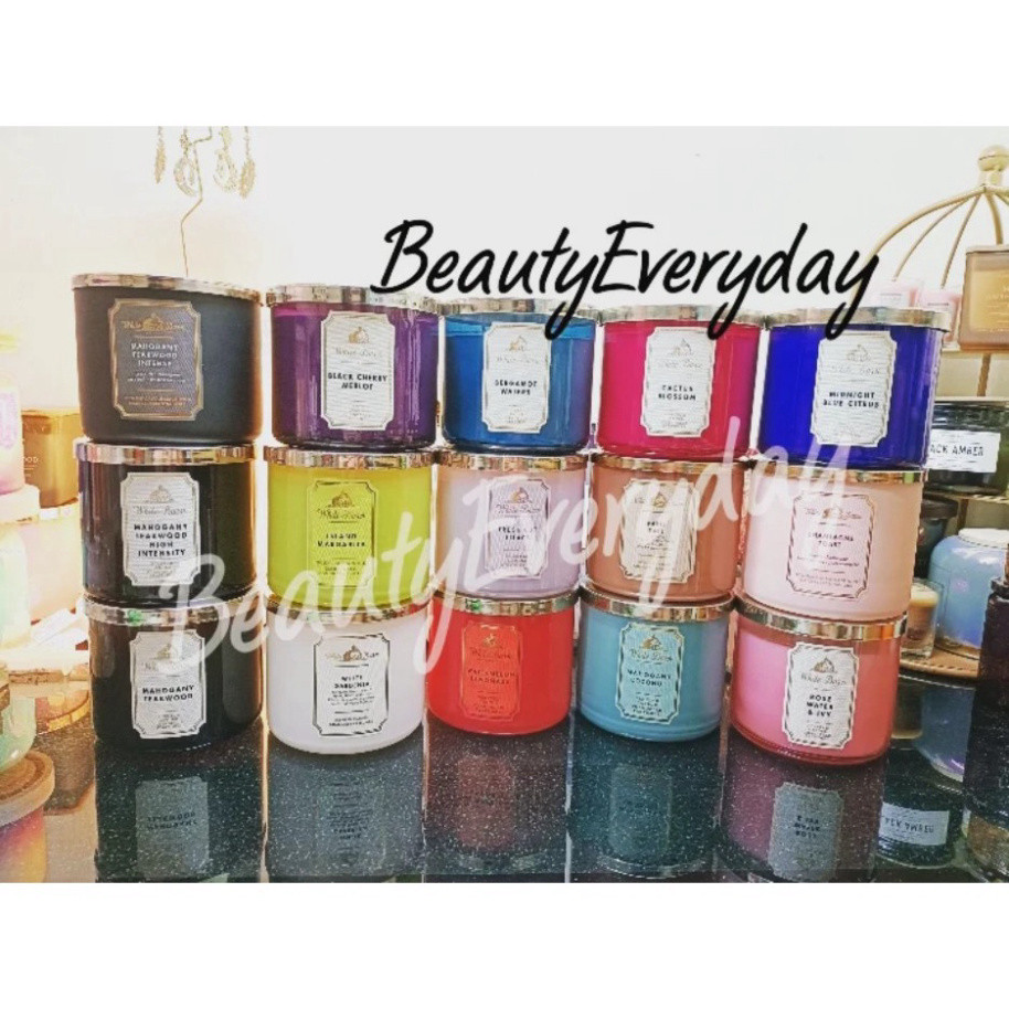 R Nến Thơm 3 B ấc Eucalyptus Rain B ath & B ody Works 411g R