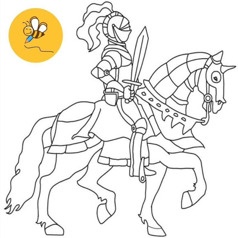 Tranh Tô Màu Hiệp Sĩ - Bộ 15 Tờ Tranh Tô Màu Dành Cho Màu Sáp, Màu Chì - TRANH TÔ MÀU