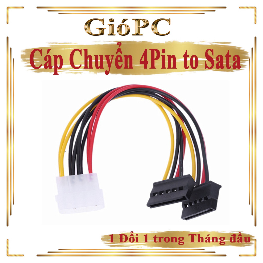 Cáp chuyển đổi Nguồn 4 PIN sang SATA, đầu chuyển 4 PIN to SATA, dây chuyển nguồn sata