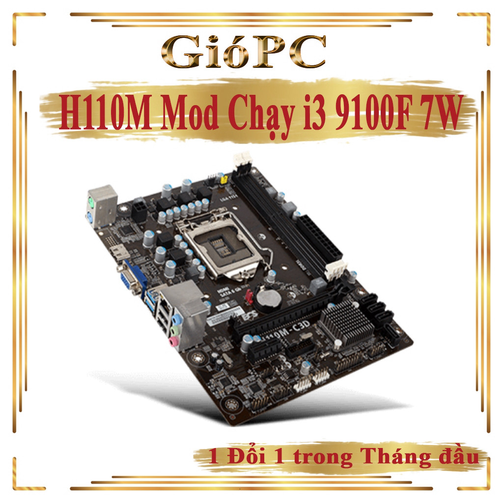 Main H110 Hãng gigabyte, MSI, ASUS, Intel, ECS, LG....like new đã mod bios chạy CPU i3 9100F mã 7W B