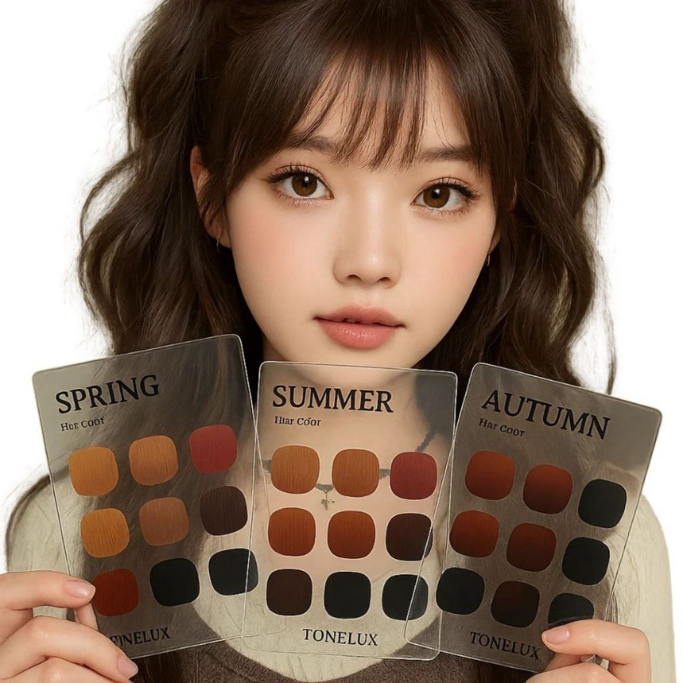 Y [ 3 Thẻ Summer ] Thẻ - Personal Color Giúp Chọn Màu Nhuộm Chuẩn Tone Da - Thẻ Test Màu Tóc Persona