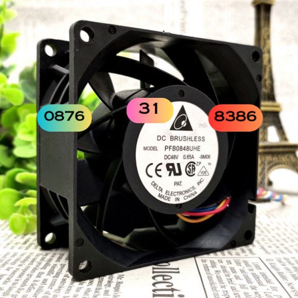 Quạt làm mát máy chủ Delta / Delta PFB0848UHE 8038 48v 0.65A 8CM / cm