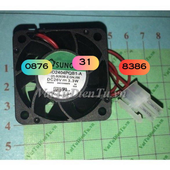 PMD2404PQB1-A Quạt tản nhiệt 26V 3.3W 40x40x28mm SUNON 2 dây