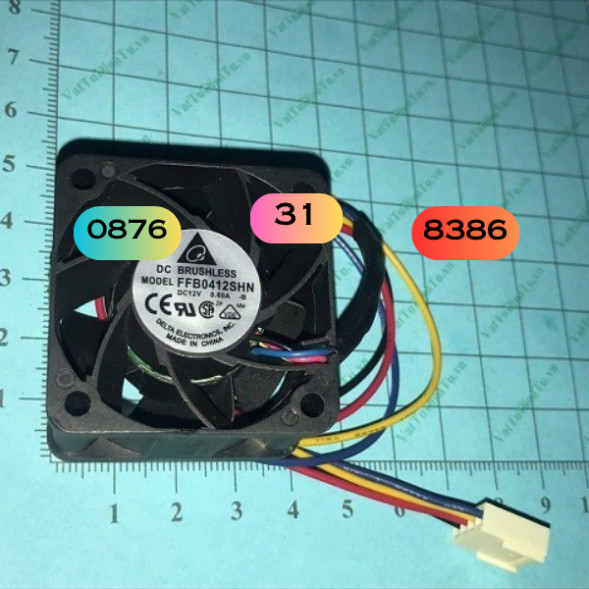 FFB0412SHN-B Quạt tản nhiệt 12V 0.6A 40x40x28mm DELTA 4 dây đầu cắm B3