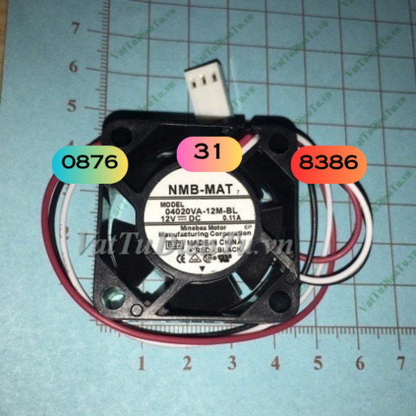 04020VA-12M-BL Quạt tản nhiệt 12V 0.11A 40x40x20mm NMB 3 dây