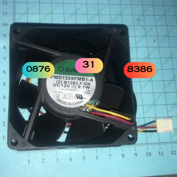 PMD1208PMB1-A Quạt tản nhiệt 12V 9.1W 80x80x38mm SUNON 4 dây đầu cắm B3