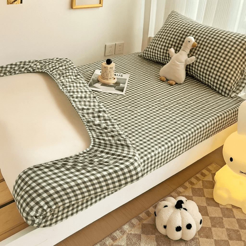 Bộ Ga Gối Trải Giường Cotton Đũi Xơ Đậu Nành,Bọc Đệm 2-10cm,Đủ Kích Thước