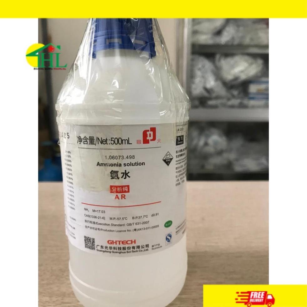 Hóa chất NH4OH NH3 Ammonia solution Amoniac Amoni hydroxit 500ml thí nghiệm xilong hoặc GT
