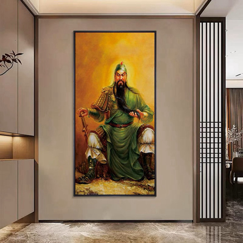 Tranh Treo Tường Quan Công Tráng Gương Chân Dung Quan Vũ / Bức Tranh Tường Thần Tài [ Giá Xưởng - Rẻ