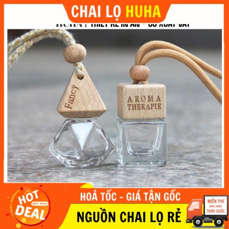 Vỏ Chai Lọ Đựng Tinh Dầu Treo Xe 8ml-10ml Lục Giác/Hình Vuông Đựng Nước Hoa .