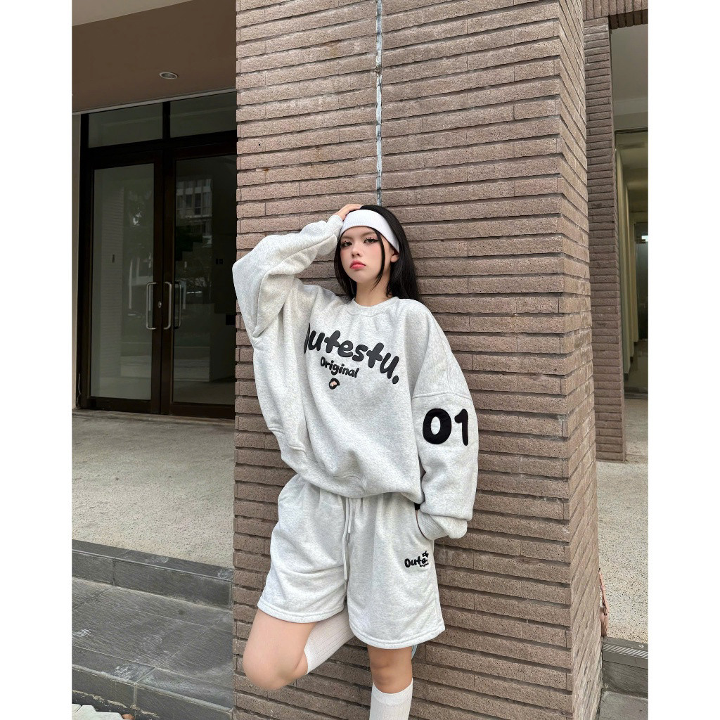 Áo Nỉ Lông Cáo Sweater Outerity 01 Form Rộng Boxy /  Nỉ Bông Dày Dặn Form Rộng Unisex Nam Nữ