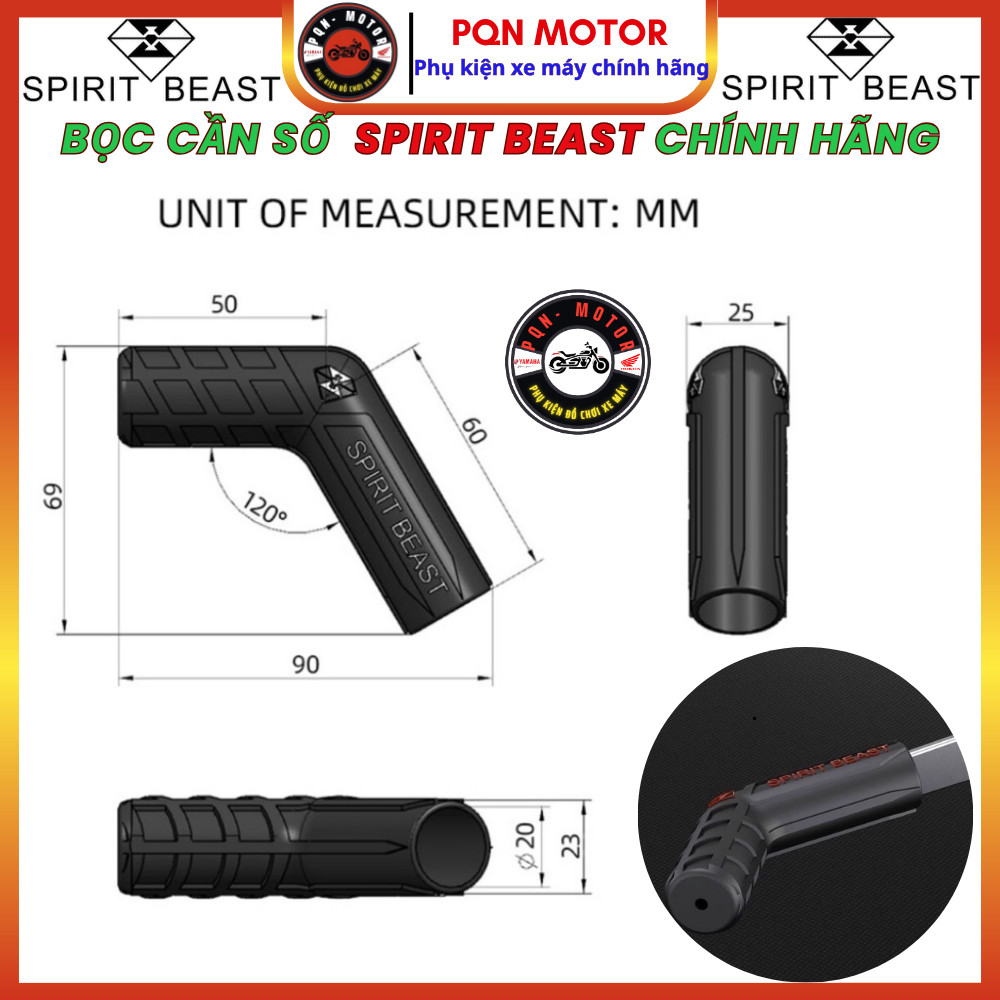 [Spirit Beast Cao Su Bọc Cần Số] - Cao Su Bọc Cần Số Xe Côn Tay Spirit Beast Chính Hãng Mẫu L1
