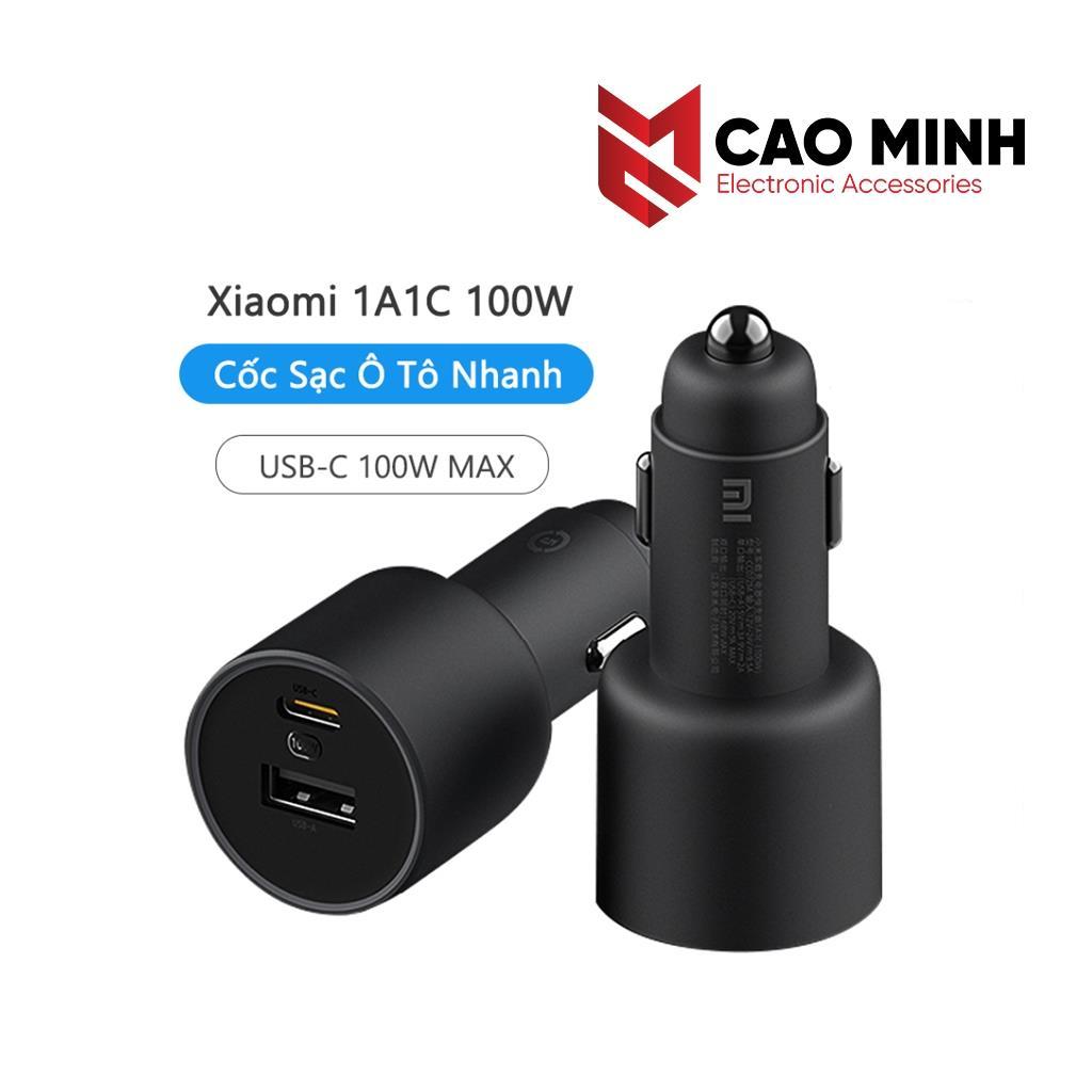 Bộ sạc nhanh ô tô 𝗫𝗶𝗮𝗼𝗺𝗶 1A1C, USB-C 100W MAX, USB-A USB-C cổng kép - Cao Minh Plus