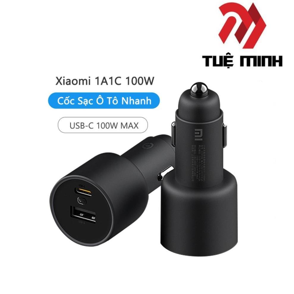 Bộ sạc nhanh ô tô 𝗫𝗶𝗮𝗼𝗺𝗶 1A1C, USB-C 100W MAX, USB-A USB-C cổng kép - Tuệ Minh Plus