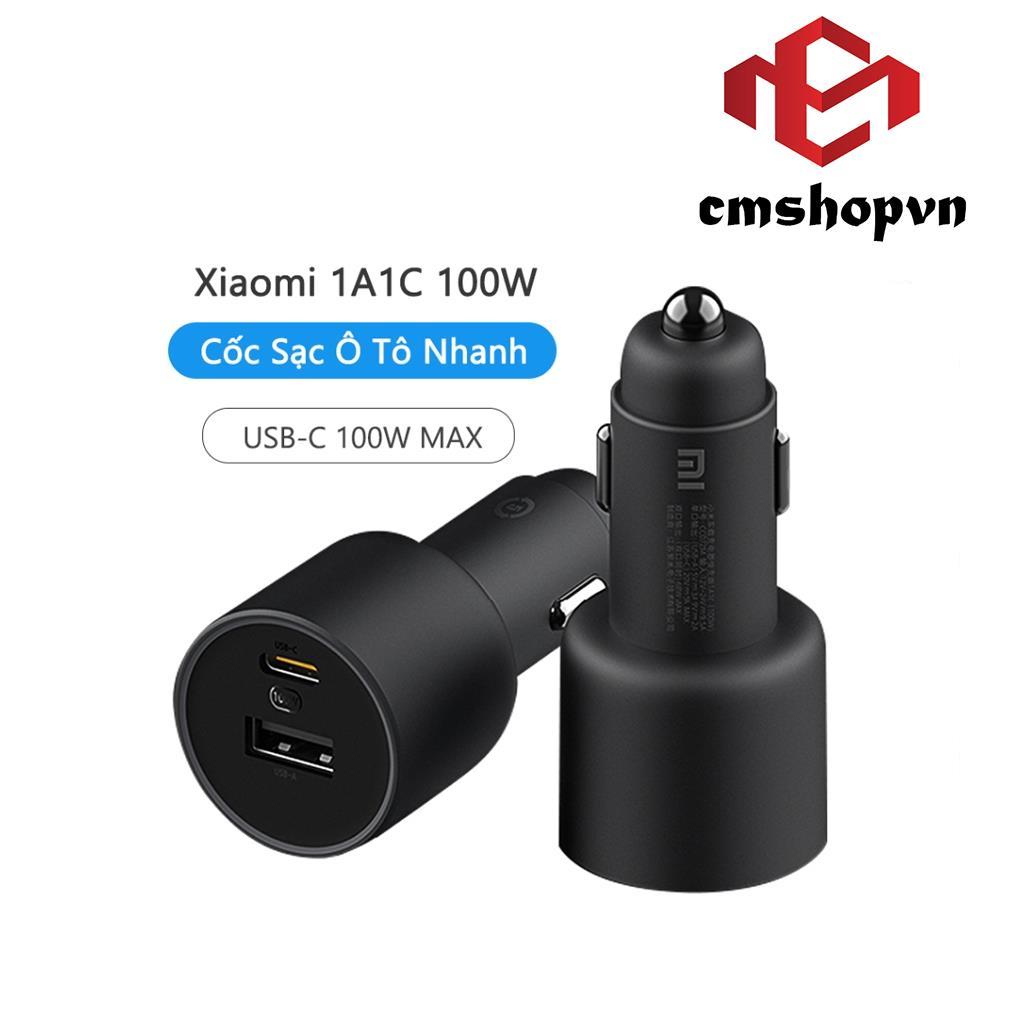 Bộ sạc nhanh ô tô 𝗫𝗶𝗮𝗼𝗺𝗶 1A1C, USB-C 100W MAX, USB-A USB-C cổng kép - cmshopvn