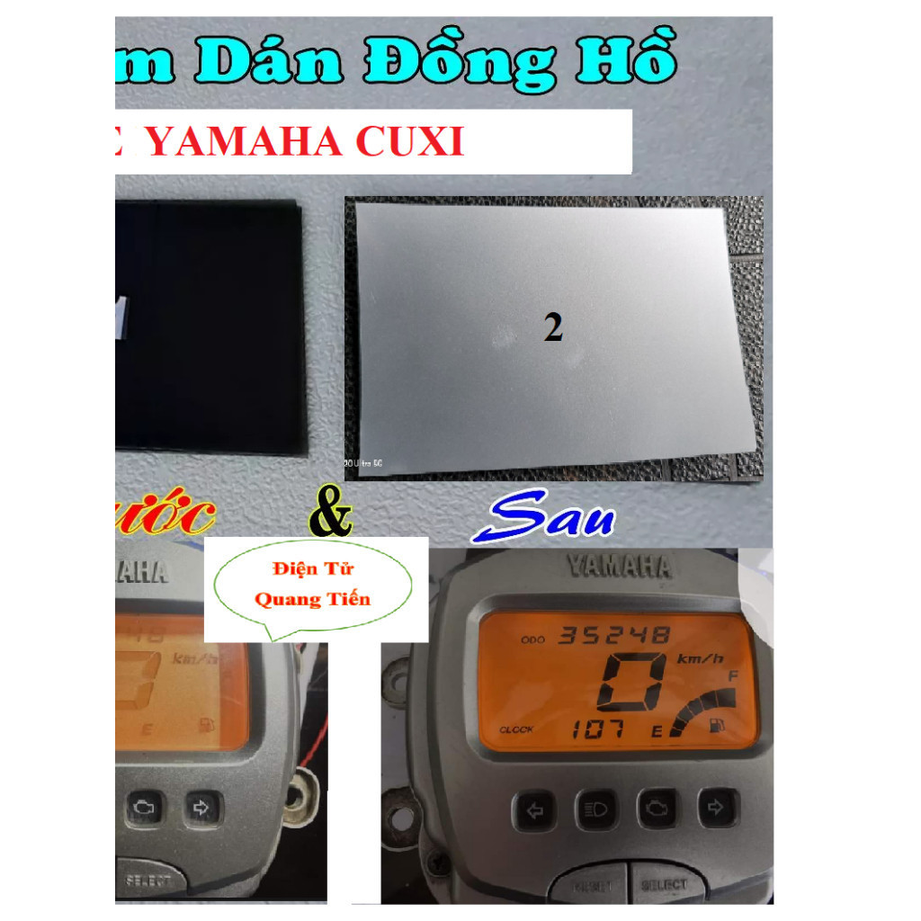 {COMBO TRỌN BỘ} Phim Dán Đồng Hồ Cho Xe YAMAHA CUXI Đã Căn Chỉnh Sẵn Độ Chính Xác Cao - Đẹp Như Màn 