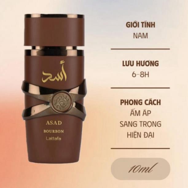 10ML Lattafa Asad Bourbon | Nước Hoa Nam | King Perfume
