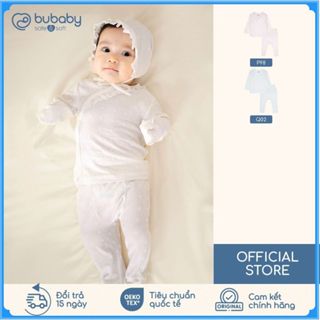   0-6M  Bộ dài tay Cài chéo bèo cổ BU Baby Viscose Cotton SVC110800 | Quần áo chính hãng 