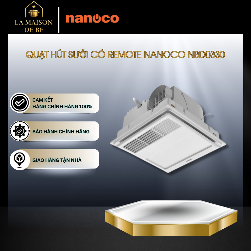 Quạt Hút Sưởi Nanoco NBD2560 Có Remote – Sưởi PTC 2400W, 5 Chức Năng, Hoạt Động Êm Ái – LMS
