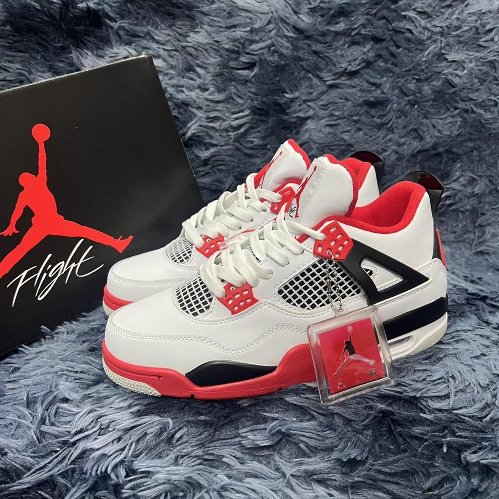 Giày thể thao JD4 Retro OG Fire Red, Giày JD4 Trắng Đỏ  Full Box