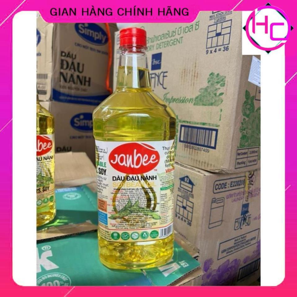Combo 3 chai Dầu đậu nành Janbee chai 1lít- Hàng Chuẩn
