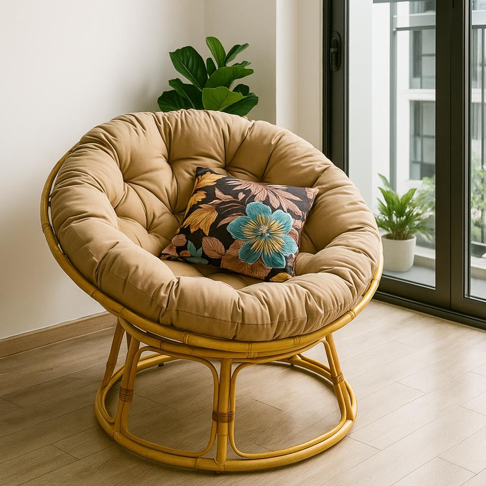 Nệm ghế Papasan SMARTHOMES vải bố kèm bông gòn cao cấp dùng cho ghế lười papasan mây
