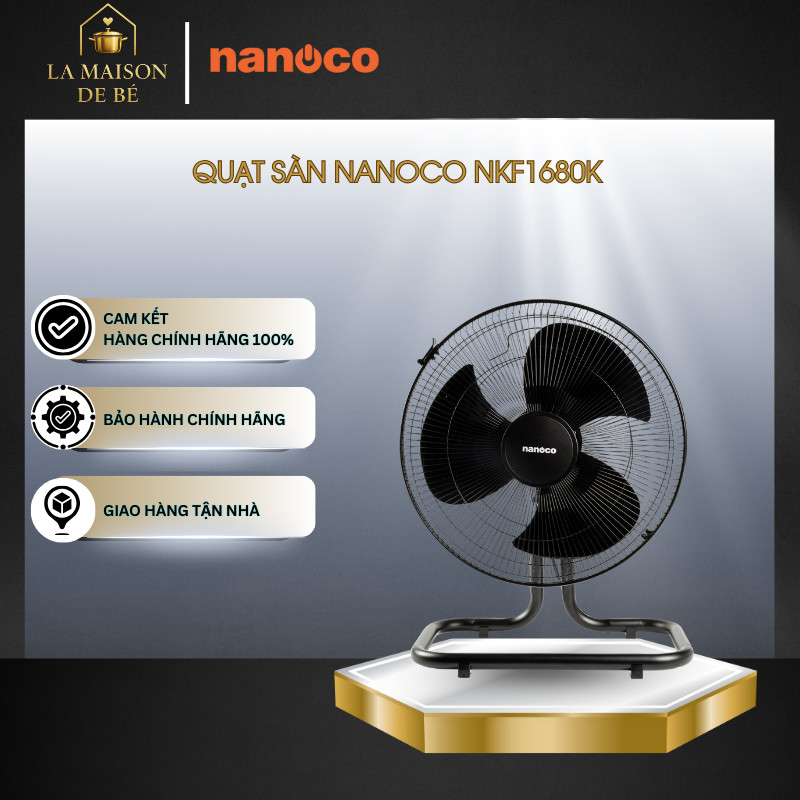 Quạt Sàn Nanoco NKF1680K – 47W, 3 Tốc Độ Gió, Gió Mạnh, Hoạt Động Êm, Thiết Kế Hiện Đại – LMS