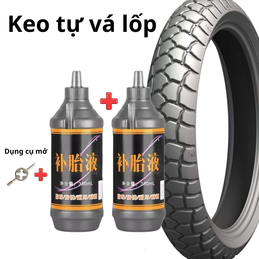 2 chai keo tự vá lốp tự vá cho lốp ô tô, xe máy, xe đạp điện, xe đạp, lốp không săm, vá tự động, keo