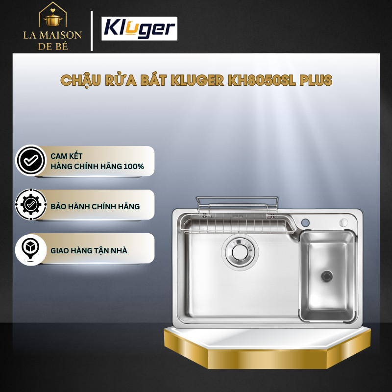 Chậu Rửa Chén Kluger KH8050SL Plus – Chất Liệu POSCO 304, Bề Mặt SUPER LINEN Thế Hệ Mới - LMS