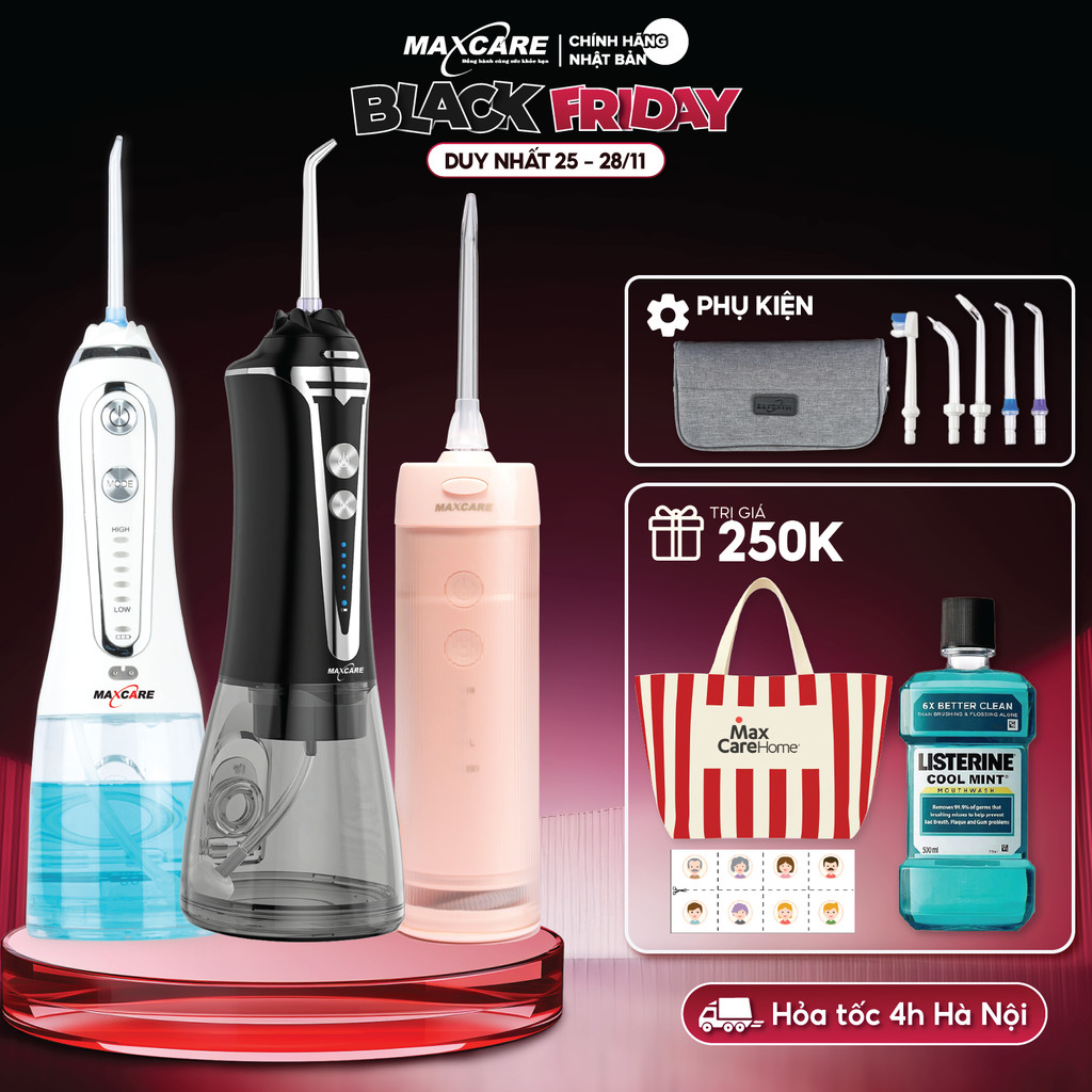 Máy tăm nước cầm tay maxcare gồm 5 mẫu máy tăm nước gấp gọn & tăm nước mini 200ml,300ml nhật bản