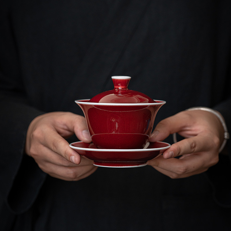 Langhong Phenomenal Ceramic Gaiwan Large Kung Fu Tea Cup Tea Set Tea Bowl Sancai