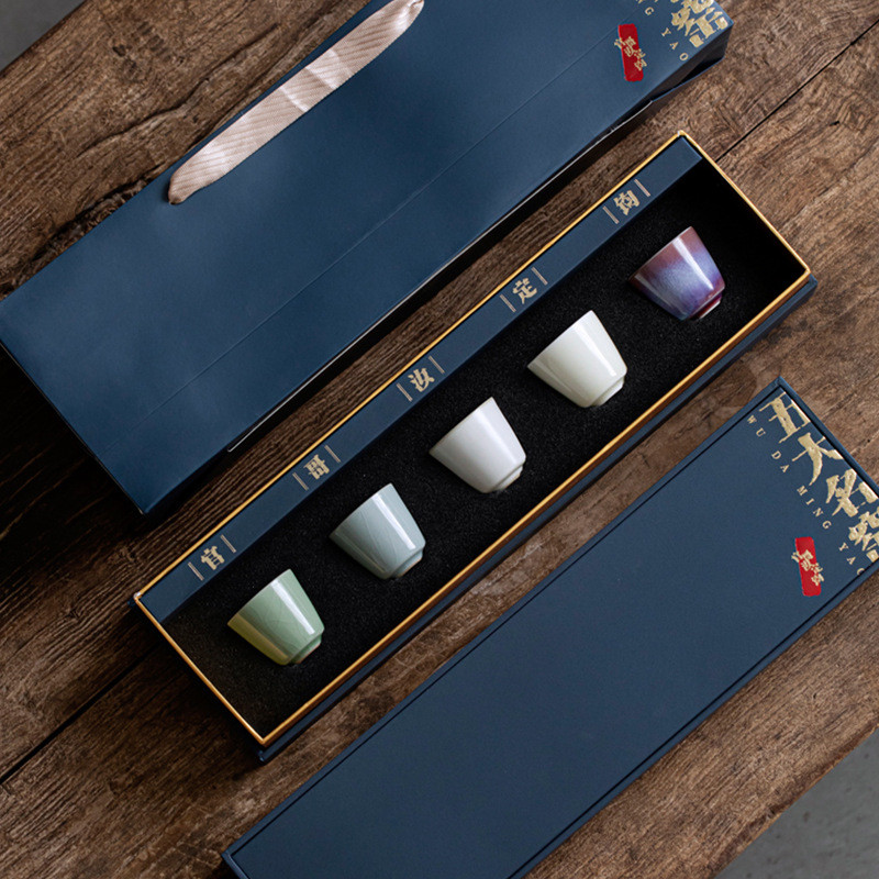 Five Famous Kilns Ceramic Tea Cup Single Cup Kung Fu Tea Set Household Master Cup Small Tasting Cup 