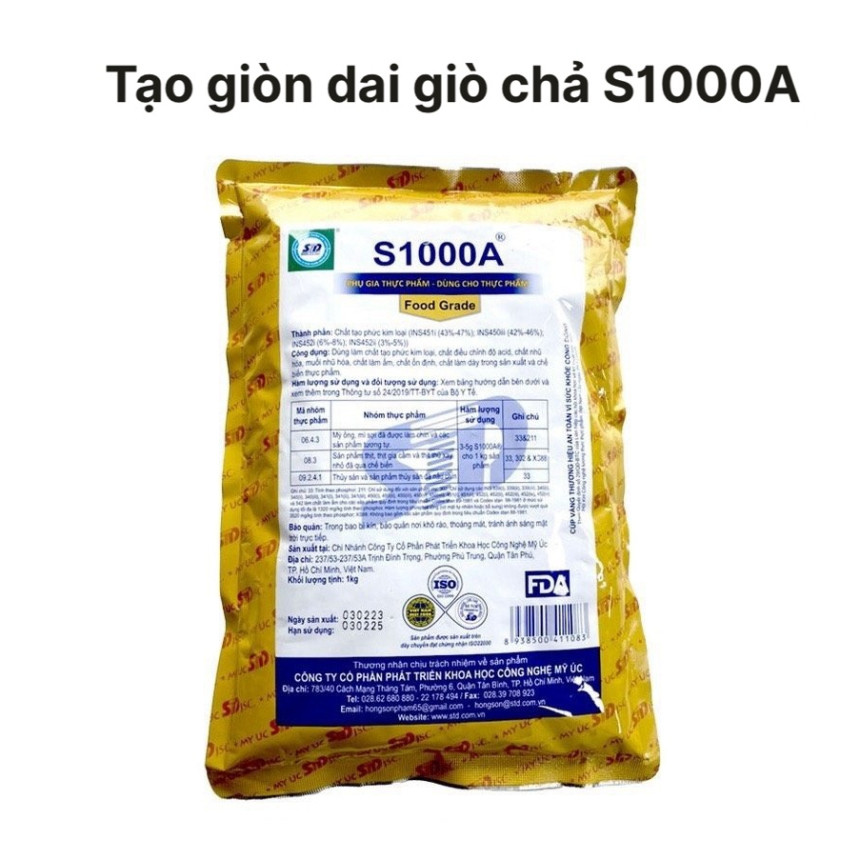 1kg Tạo giòn dai giò chả thay thế hàn the S1000A