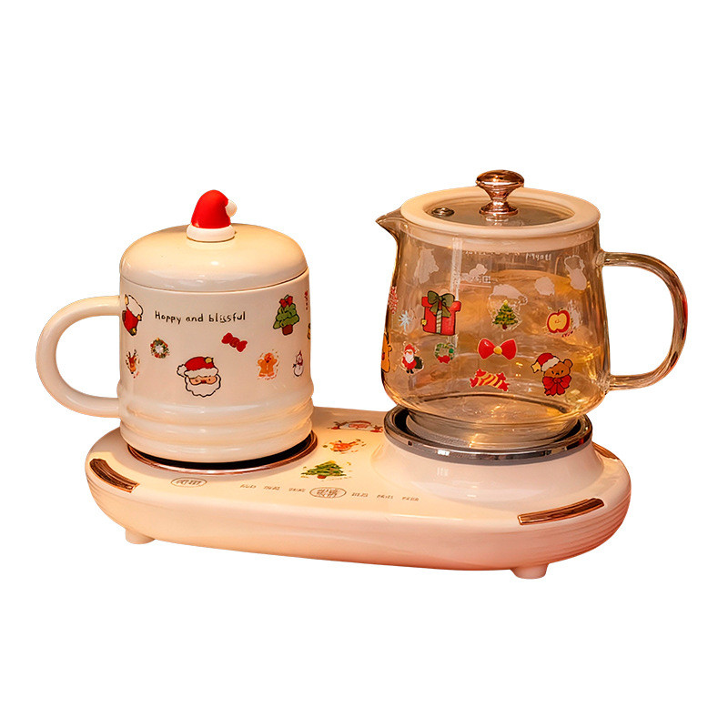 Christmas Ceramic Cup Health Pot Split Multi-Functional Constant Temperature Pot Hot Milk Tea Pot Do
