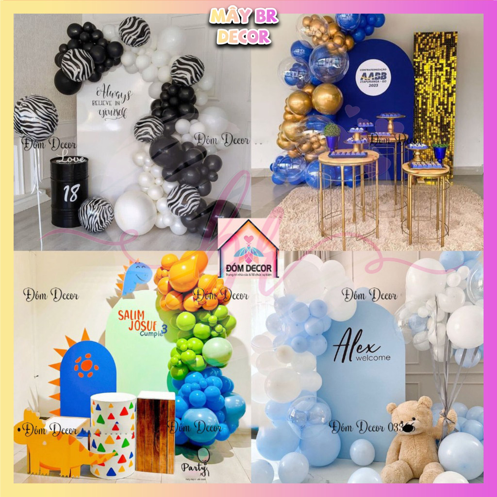 Set bóng kèm khung U và backdrop IN THEO YÊU CẦU trang trí sự kiện, sinh nhật,... ( KÈM KHUNG BẠT)