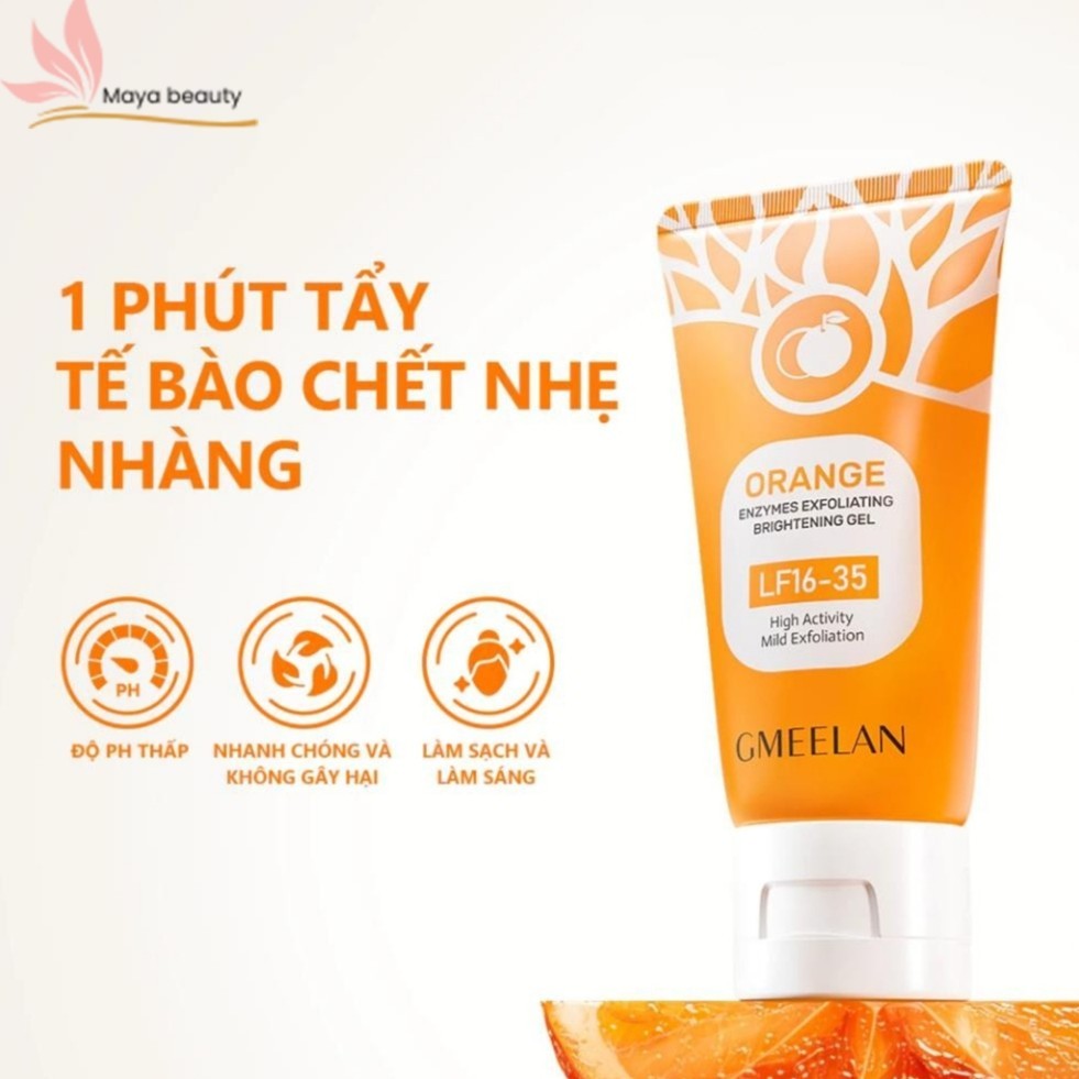 GMEELAN GEL Tẩy Tế Bào Chết, TÁC ĐỘNG CAM ENZYMES 50g Da Mặt Skincare -  Gel Orange
