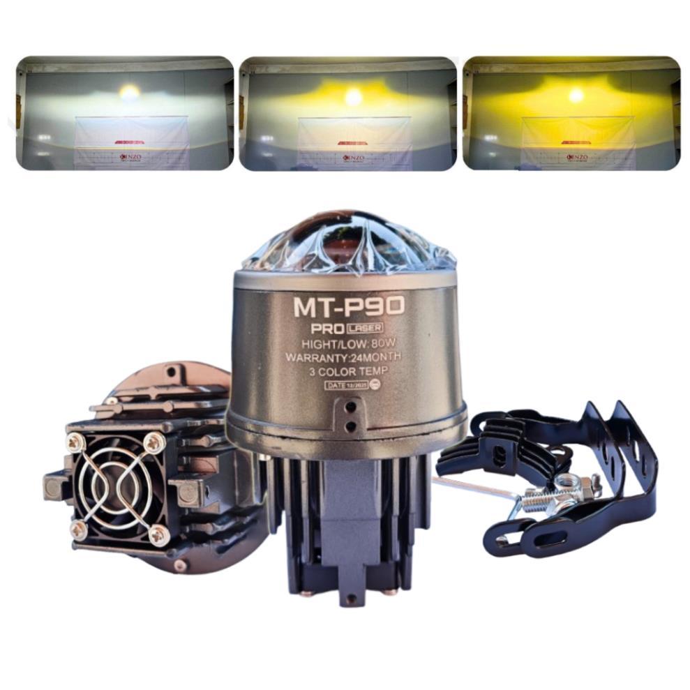 Bi LED 3.0 Bi Gầm P90 Pro Lazer 80w. Có Pha laze, Quạt tản nhiệt ống đồng lắp oto, xe máy