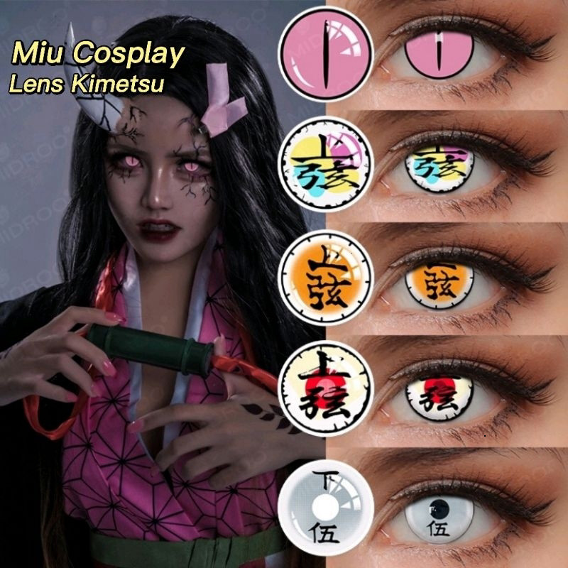 [Sẵn] Lens cospkay Akaza/Douma/Nezuko/Muzan - Demon Slayer: Kimetsu no Yaiba - Kính áp tròng crazy [