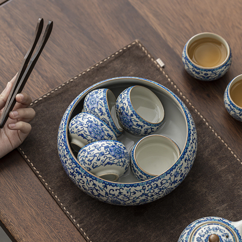 Ru Kiln Twisted Lotus Tea Washing Large Household Tea Residue Jar Tea Room Club Jian Shui Kung Fu Te