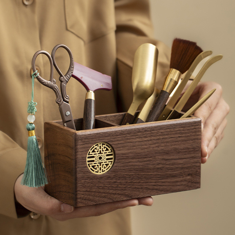 Walnut Wood Tea Ceremony Six Gentlemen Set Kung Fu Tea Set Tea Ceremony Accessories Supplies Complet