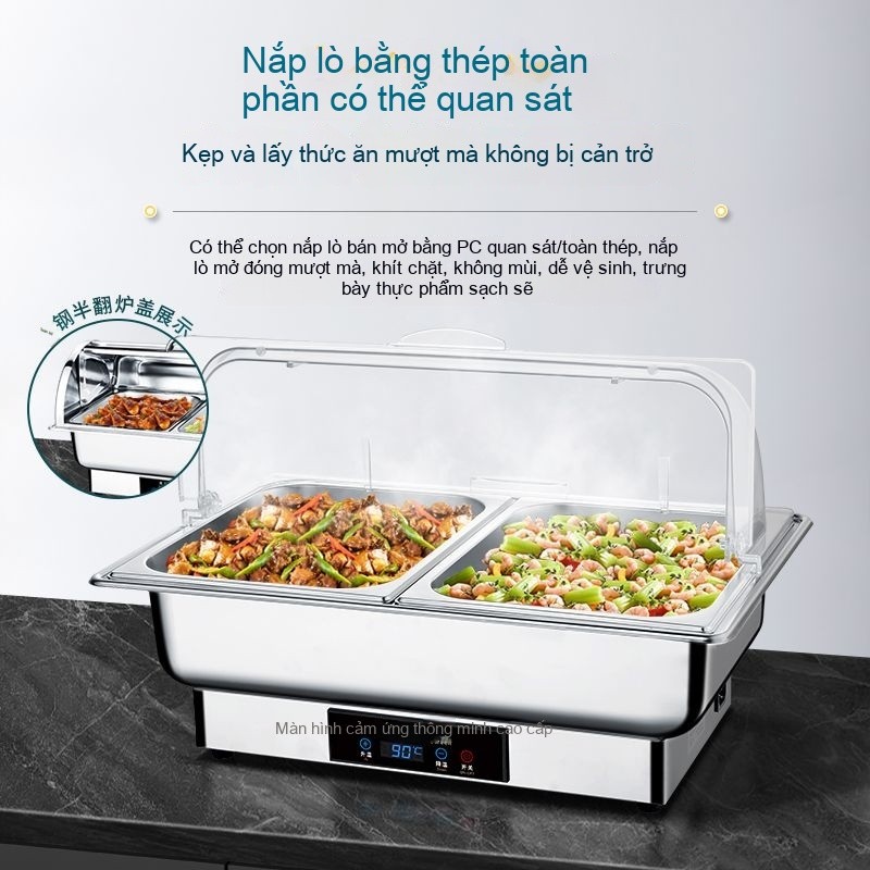 Lò giữ nhiệt buffet, lò buffet gia nhiệt điện, bộ đồ ăn khách sạn inox304, lò ăn sáng, lò buffet, nồ